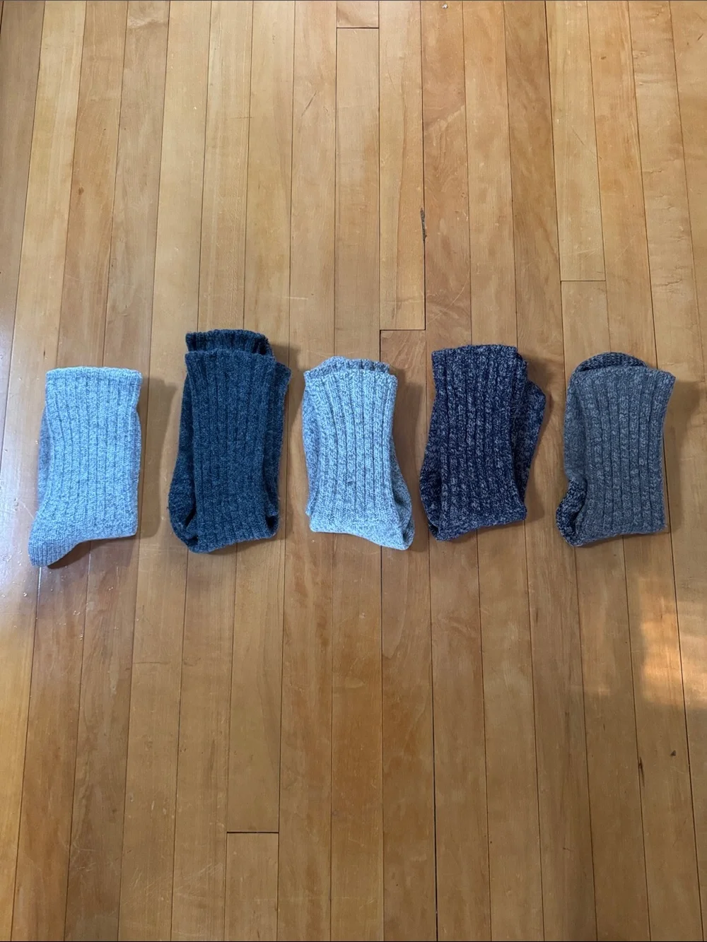 Classic vintage chunky Y2K Ribbed Men's Wool Socks - 5pair
